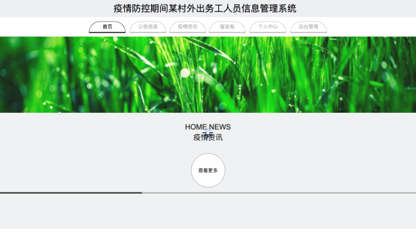 疫情防控期间某村外出务工人员信息管理系统