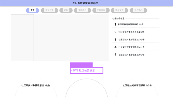 社区帮扶对象管理系统